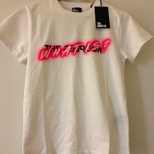 The Kooples White T-Shirt with Black Text